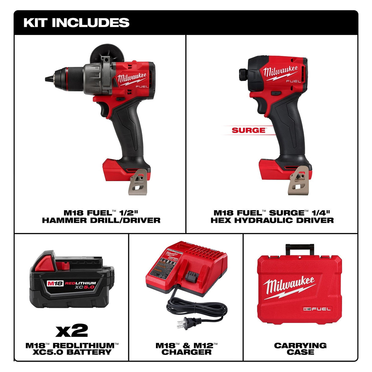Milwaukee 3799-22 M18 FUEL 2-Tool Combo Kit - 2