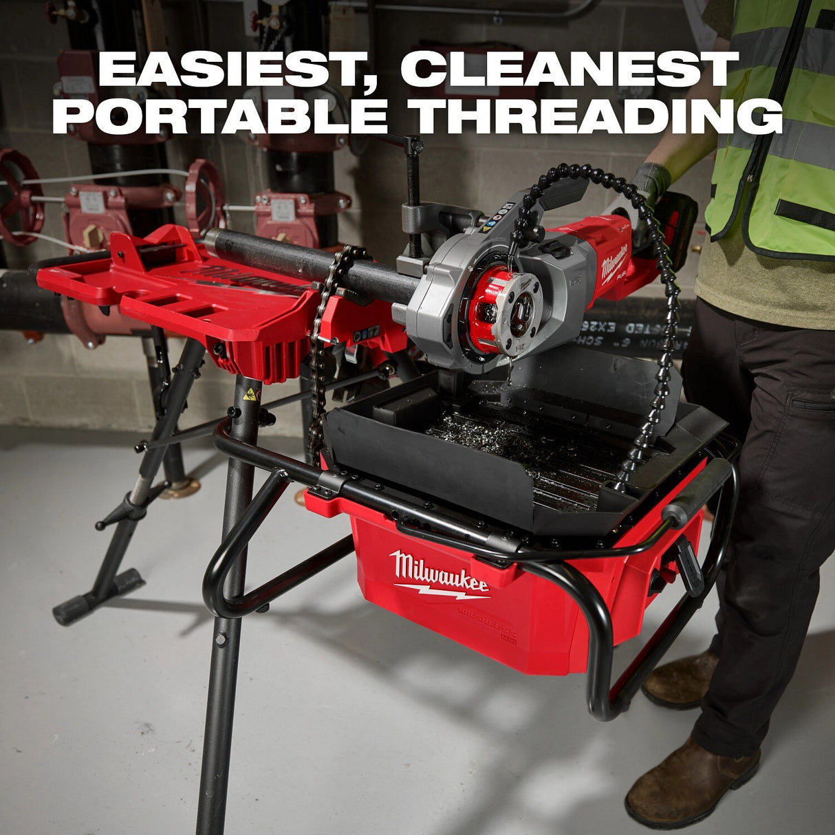 Milwaukee 3874-20 M18 Brushless Pipe Threading Oiler with Self Contained Basin for Cleaner Pipe Threading - 2