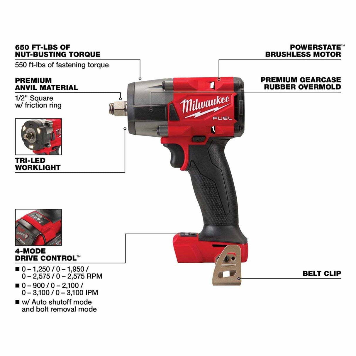Milwaukee 3890-22 M18 Fuel & M12 Fuel 2-Tool Combo Kit - 3