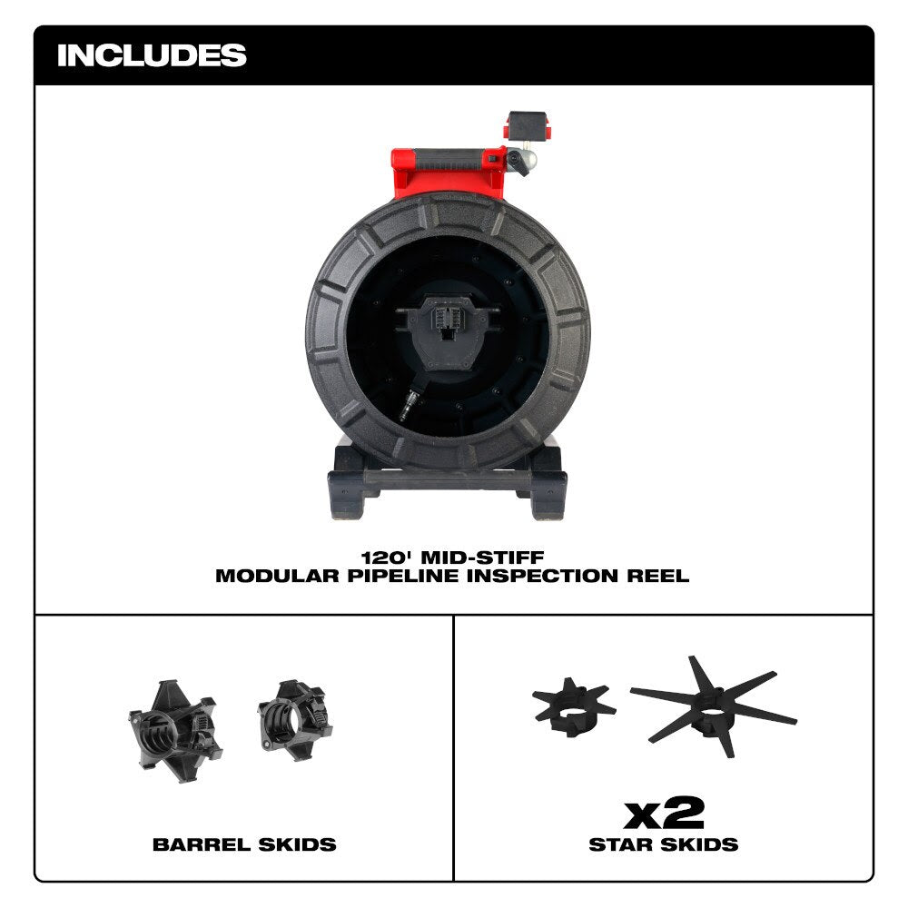 Milwaukee 3973-20 120' Mid-Stiff Modular Pipeline Inspection Reel - 3