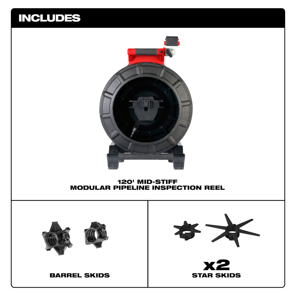 Milwaukee 3973-20 120' Mid-Stiff Modular Pipeline Inspection Reel - 3