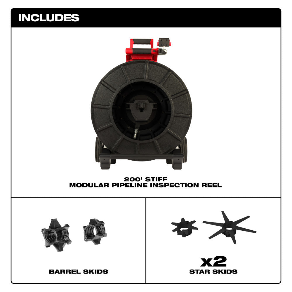 Milwaukee 3974-20 200' Stiff Modular Pipeline Inspection Reel - 3