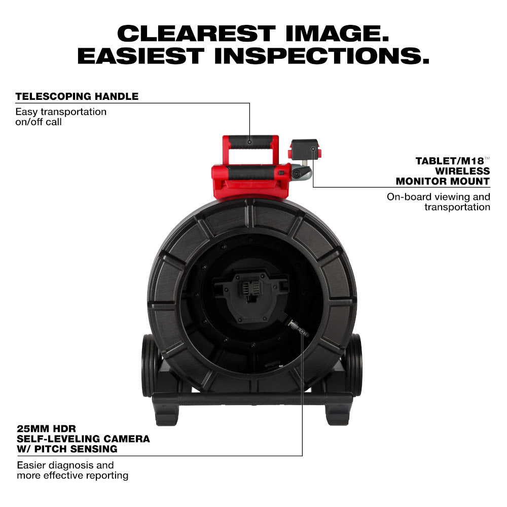 Milwaukee 3975-20 200' Mid-Stiff Modular Pipeline Inspection Reel - 5