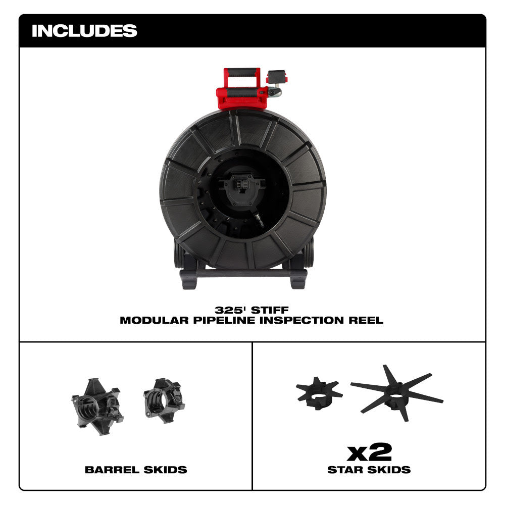 Milwaukee 3976-20 325' Stiff Modular Pipeline Inspection Reel - 3