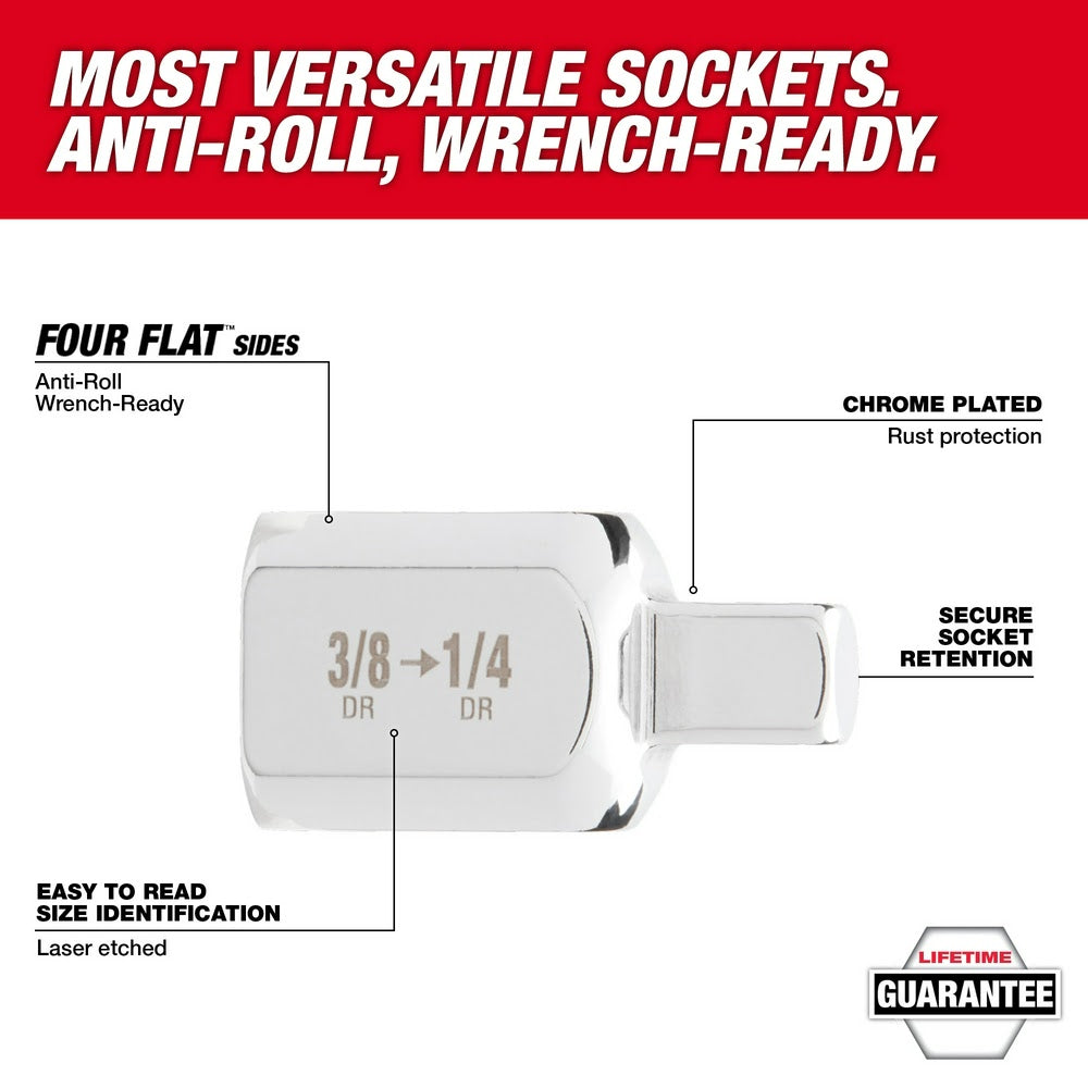 Milwaukee 42-04-9111 3/8" Drive 3/8"F X 1/2"M Adapter - 2