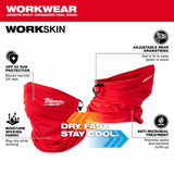 Milwaukee 424R WORKSKIN  Performance Neck Gaiter-Red - 5