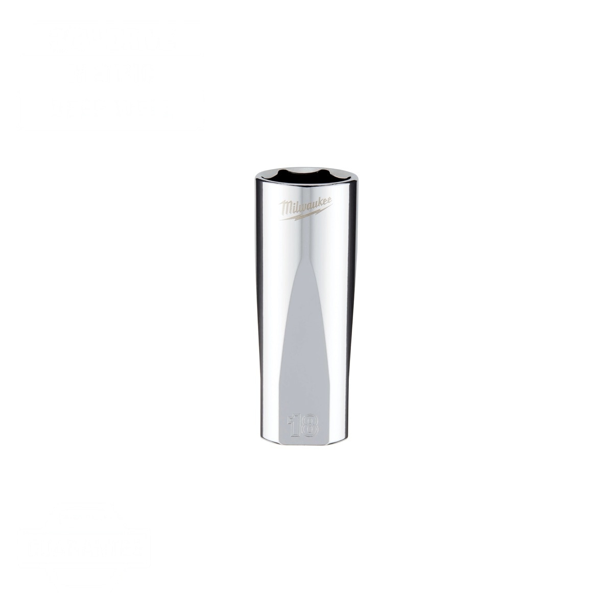 Milwaukee 45-34-0118 3/8" Drive 18mm Metric 6-Point Deep Socket with Four Flat Sides
