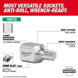 Milwaukee 45-34-1107 1/4 in. Drive T20 Low-Profile TORX Bit Socket with Four Flat Wrench-Ready Sides - 2