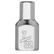 Milwaukee 45-34-1124 1/4" Drive 7/32" Low-Profile Hex Bit Socket with Anti-Roll Wrench-Ready Sides