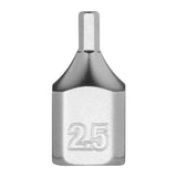 Milwaukee 45-34-1129 Low-Profile Hex Bit Socket 1/4 in Drive 2.5 mm Anti-Roll Wrench-Ready