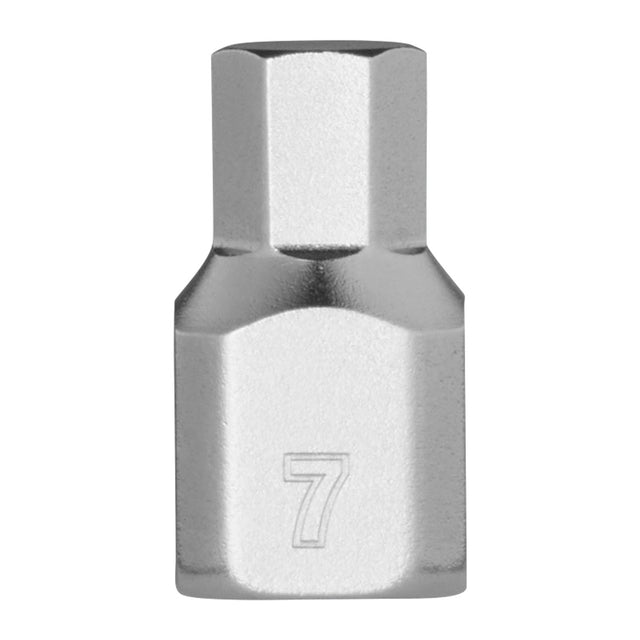 Milwaukee 45-34-1134 1/4" Drive 7mm Low-Profile Hex Bit Socket with FOUR FLAT Sides for Anti-Roll, Wrench-Ready