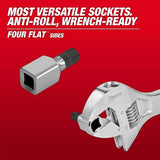 Milwaukee 45-34-1145 3/8" Drive 12mm Triple Square Bit Socket with Anti-Roll Wrench-Ready Sides - 3
