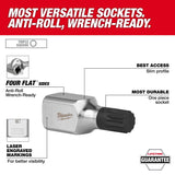 Milwaukee 45-34-1147 3/8" Drive 14mm Triple Square Bit Socket with Anti-Roll Wrench-Ready FOUR FLAT Sides - 2