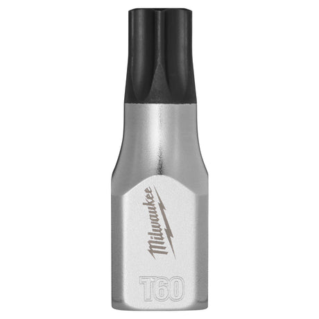 Milwaukee 45-34-1162 3/8" Drive T60 Tamper Proof Torx Bit Socket with Anti-Roll Wrench-Ready Flats
