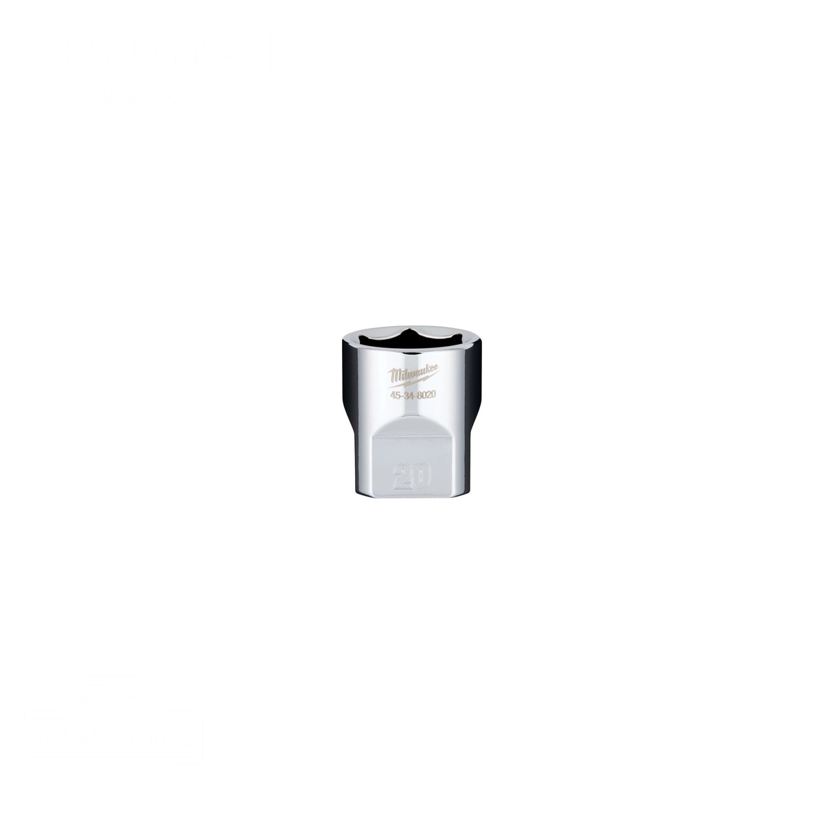 Milwaukee 45-34-8020 3-8" Drive 20mm 6-Point Socket with Four Flat Sides