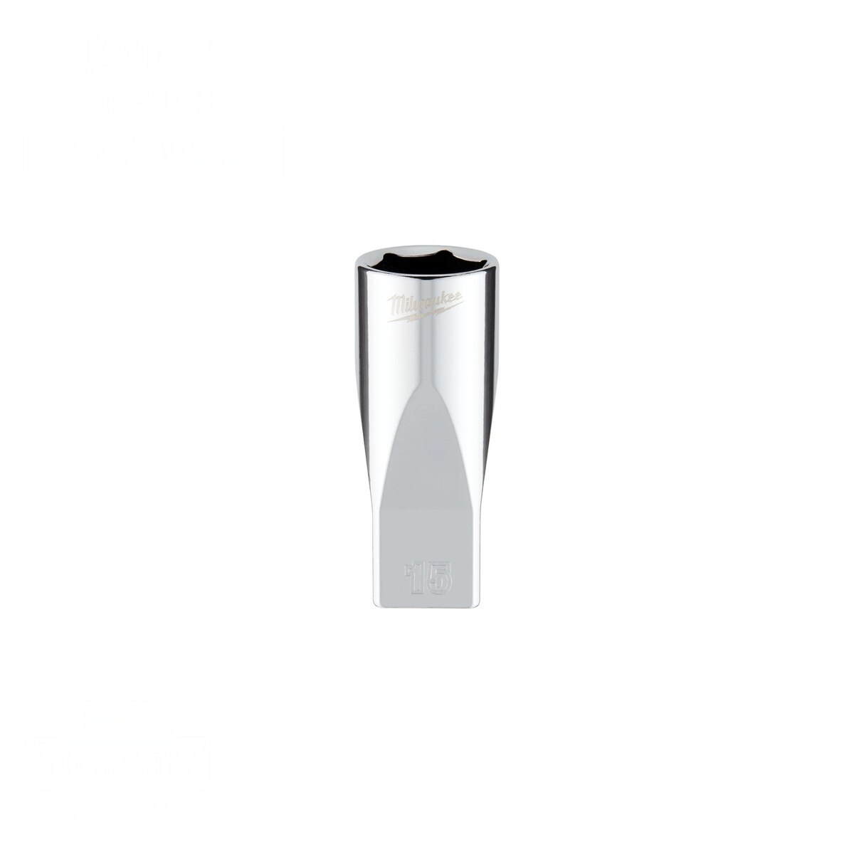 Milwaukee 45-34-9053 1/4" Drive 15mm Metric 6-Point Deep Socket with Four Flat Sides