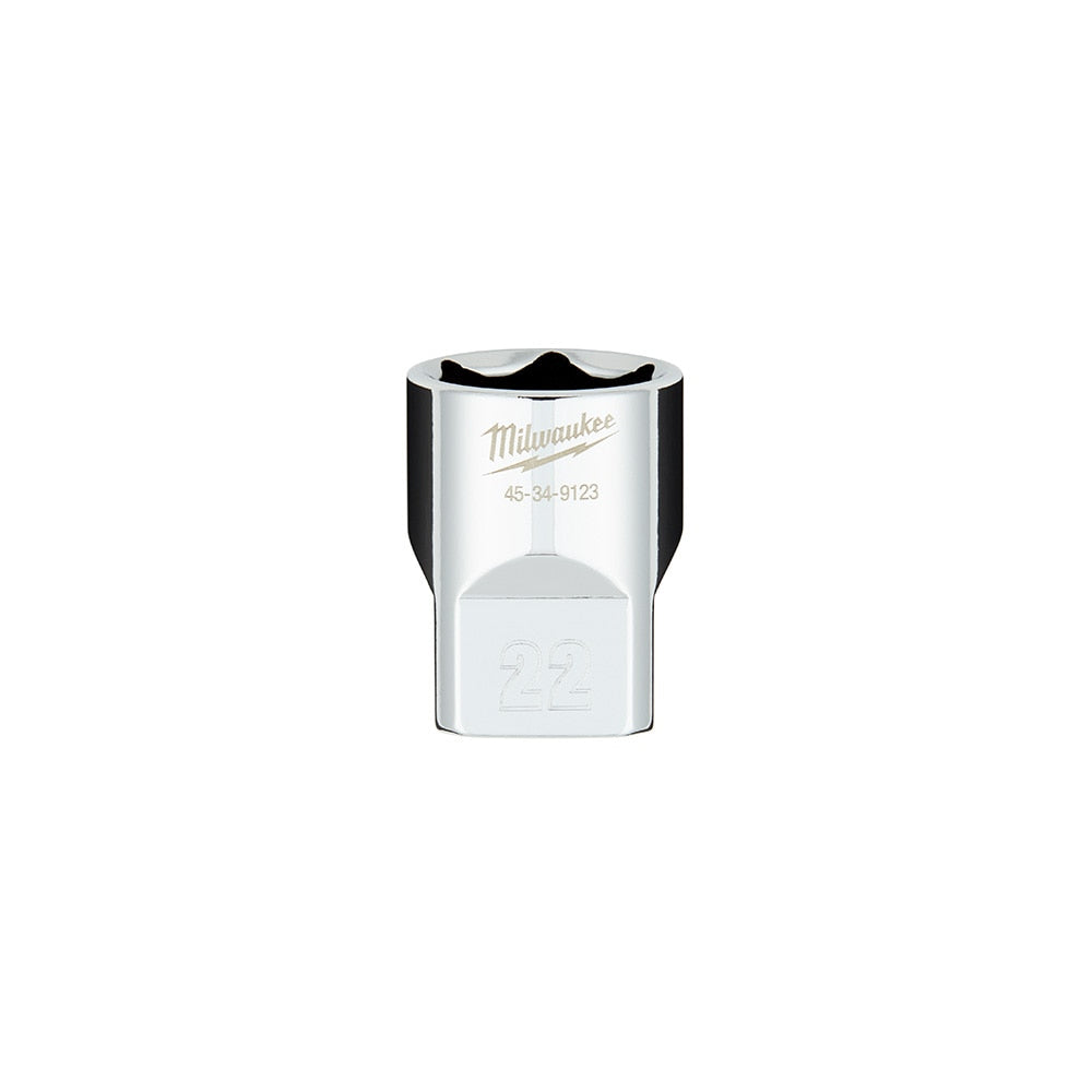 Milwaukee  45-34-9123 1/2" Drive 22mm Metric 6-Point Socket with FOUR FLAT™ Sides