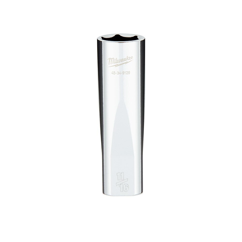 Milwaukee  45-34-9129 1/2" Drive 11/16" SAE 6-Point Deep Socket with FOUR FLAT™ Sides