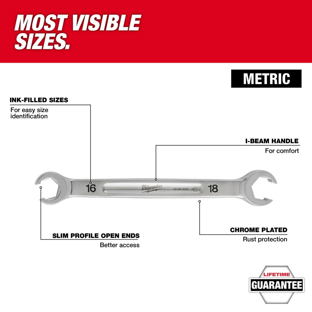 Milwaukee 45-96-8351 10mm X 12mm Double End Flare Nut Wrench - 2