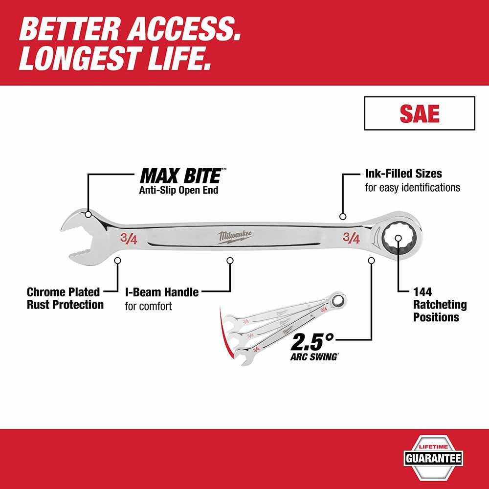 Milwaukee 45-96-9234 1-1/16" Ratcheting Combination Wrench - 3