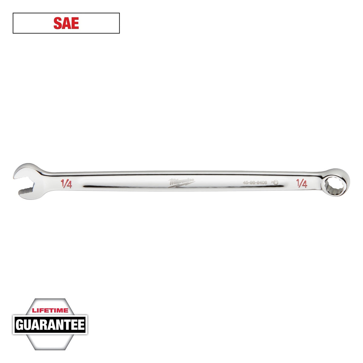 Milwaukee 45-96-9408 1/4" SAE Combination Wrench with MAX BITE Open End Grip