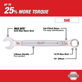 Milwaukee 45-96-9416 1/2" SAE Combination Wrench with Max Bite Open End Grip - 2