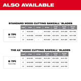 Milwaukee 48-00-5035 6" x 6TPI Bi-Metal Super Sawzall Blade 5-Pack - 7