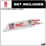 Milwaukee 48-00-5185 4" x 24TPI Bi-Metal Super Sawzall Blade - 2