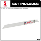 Milwaukee 48-00-5193 8" x 10/14TPI Bi-Metal Super Sawzall Blade - 3