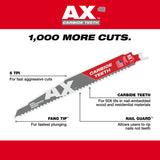 Milwaukee 48-00-5221 AX Sawzall Blade With Carbide Teeth, 6" 5T - 5