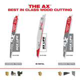 Milwaukee 48-00-5232 9" 3 TPI The AX™ with Carbide Teeth for Pruning & Clean Wood SAWZALL® Blade 1PK - 6