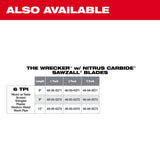 Milwaukee 48-00-5243 12" 6 TPI Wrecker Sawzall Blade with Carbide Teeth - 8