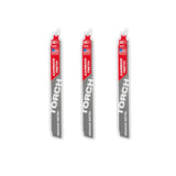 Milwaukee 48-00-5352 9" Reciprocating Saw Blade 10TPI The TORCH with Carbide Teeth for Medium Metal 3PK