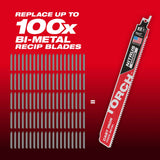 Milwaukee 48-00-5363 12” 7TPI The TORCH™ with NITRUS Carbide™ for Cast Iron SAWZALL®  Blade 3PK - 4