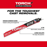 Milwaukee 48-00-5363 12” 7TPI The TORCH™ with NITRUS Carbide™ for Cast Iron SAWZALL®  Blade 3PK - 6