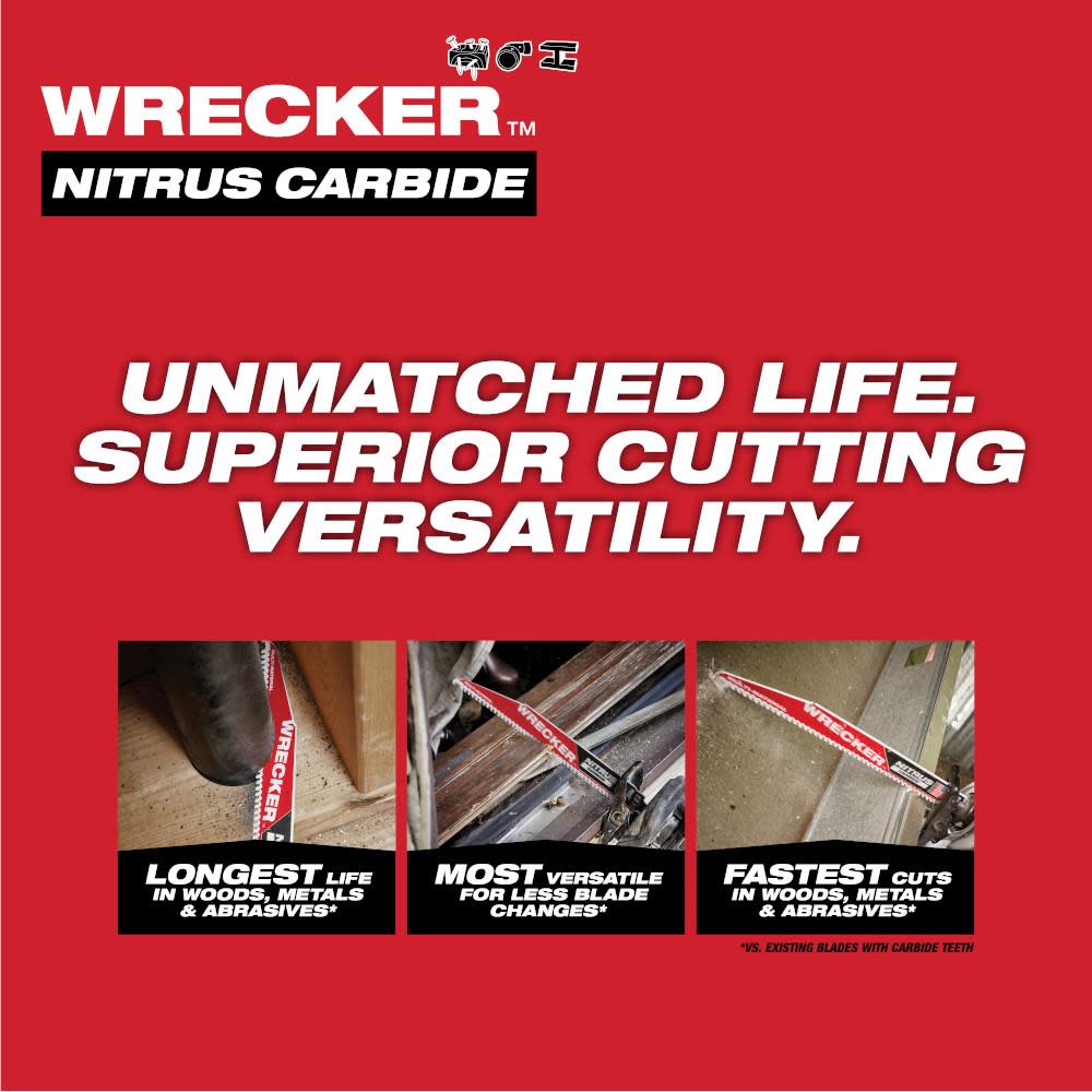 Milwaukee 48-00-5371 6" 6TPI The Wrecker with Nitrus Carbide 3PK - 7