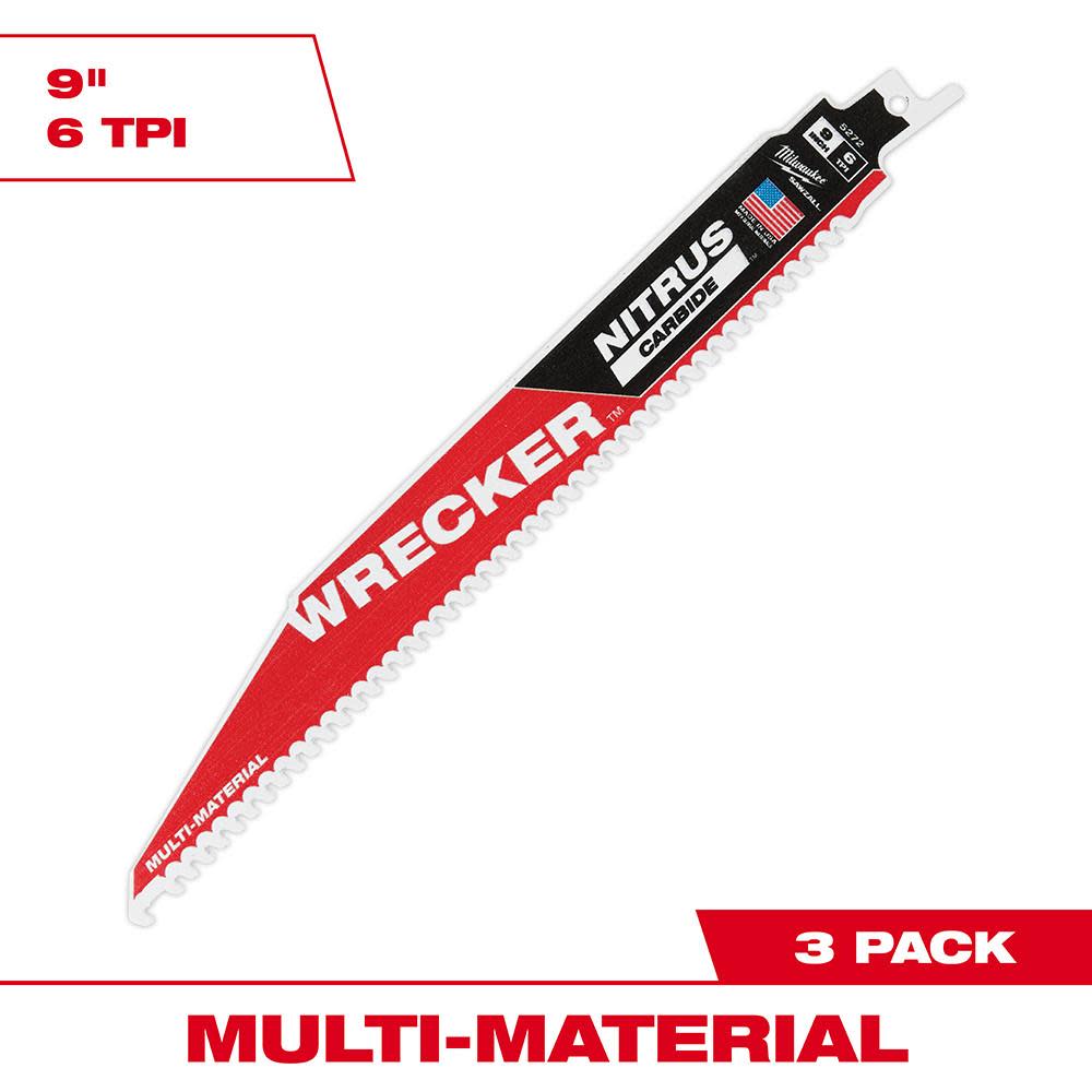 Milwaukee 48-00-5372 9" 6TPI The Wrecker with Nitrus Carbide 3PK - 2