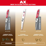 Milwaukee 48-00-5526 9" 5TPI AX with Carbide Teeth Sawzall Blade, 5 Pack - 3