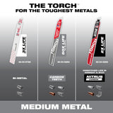 Milwaukee 48-00-5551 6" Reciprocating Saw Blade 10TPI The TORCH with Carbide Teeth for Medium Metal 5PK - 8