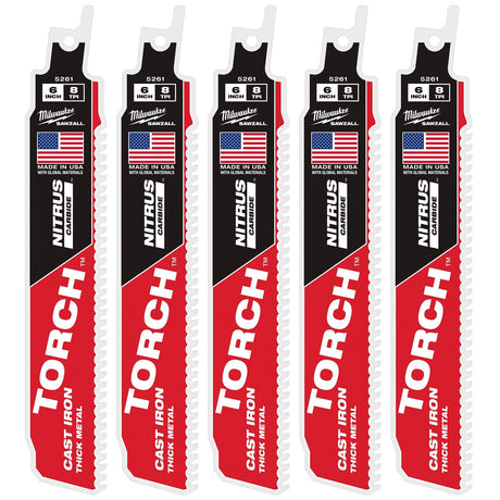 Milwaukee 48-00-5561 6" 7TPI The TORCH with NITRUS CARBIDE for CAST IRON 5PK
