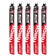 Milwaukee 48-00-5562 9" 7TPI The TORCH with NITRUS CARBIDE for CAST IRON 5PK