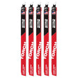 Milwaukee 48-00-5563 12” 7TPI The TORCH™ with NITRUS Carbide™ for Cast Iron SAWZALL®  Blade (5 Pack)