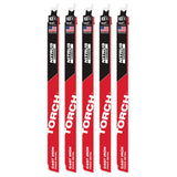 Milwaukee 48-00-5563 12” 7TPI The TORCH™ with NITRUS Carbide™ for Cast Iron SAWZALL®  Blade (5 Pack)