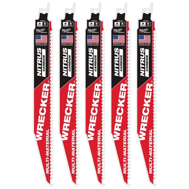 Milwaukee 48-00-5572 9" 6TPI The Wrecker with Nitrus Carbide 5PK