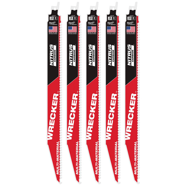Milwaukee 48-00-5573 12" 6TPI The Wrecker with Nitrus Carbide 5PK