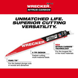 Milwaukee 48-00-5573 12" 6TPI The Wrecker with Nitrus Carbide 5PK - 6