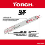 Milwaukee 48-00-5789 12" 18TPI The Torch Super Sawzall Demolition Blade 5-Pack - 6