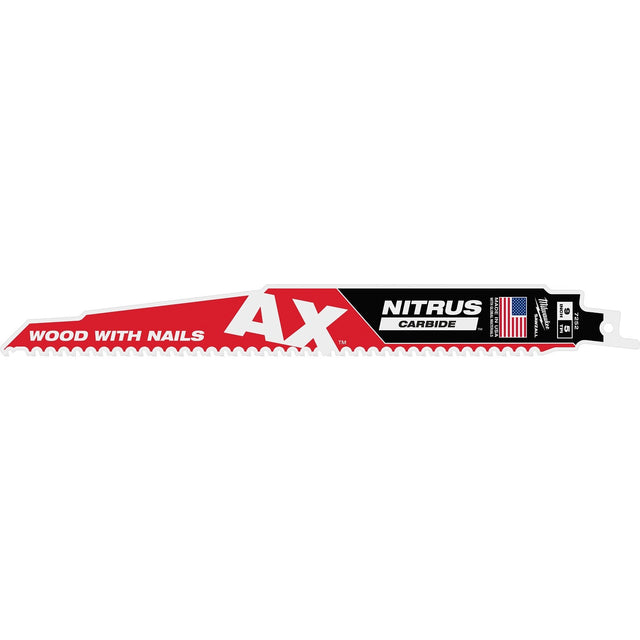 Milwaukee 48-00-7252 9" 5 TPI NITRUS Carbide Teeth SAWZALL Blade for Wood with Nails