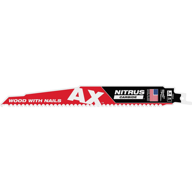 Milwaukee 48-00-7252 9" 5 TPI NITRUS Carbide Teeth SAWZALL Blade for Wood with Nails