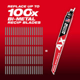 Milwaukee 48-00-7252 9" 5 TPI NITRUS Carbide Teeth SAWZALL Blade for Wood with Nails - 4